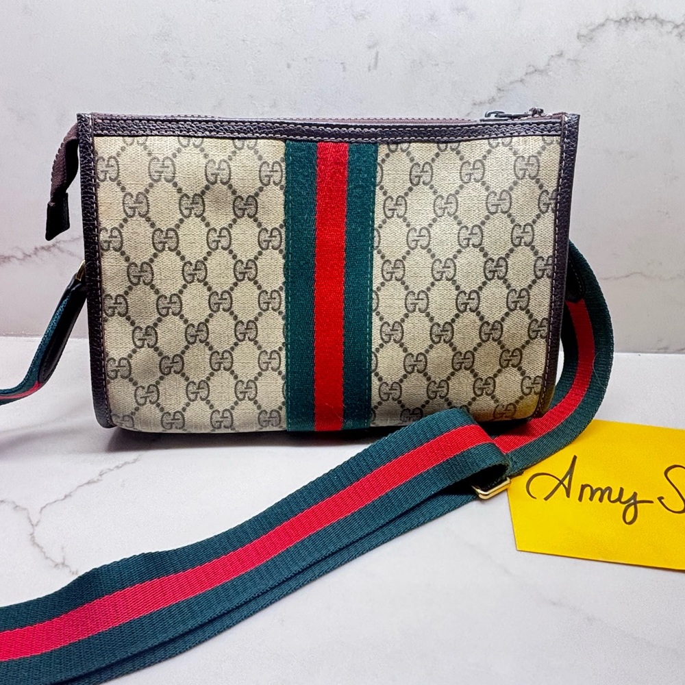 Gucci Sherry Line Clutch w/non-branded strap & new bag organizer